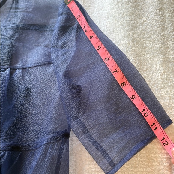 STAUD Navy Sheer Tiered Maxi Dress - Picture 4 of 6